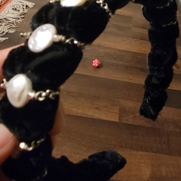 Headband, handmade, made from velvet and purl - Picture 6 of 8